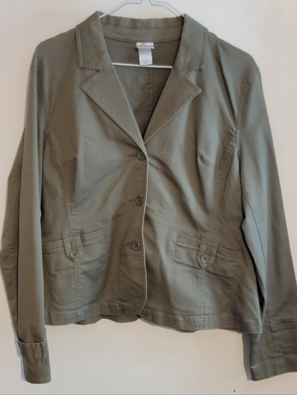 Fashion Bug Y2k Classic Women's Olive Green Button Front Jacket